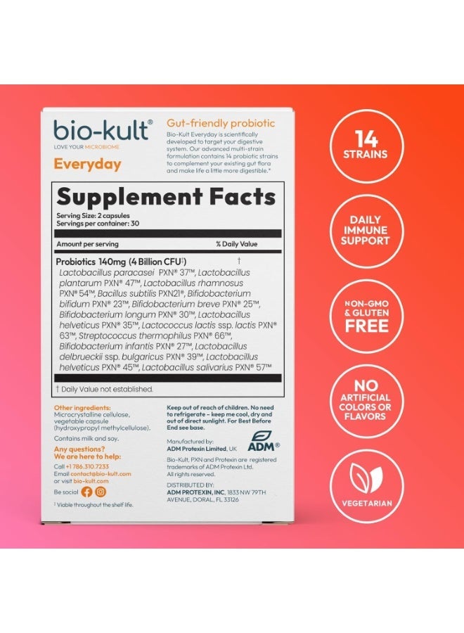 Bio-Kult,Probiotic Supplement-14 Strains,Non-GMO, Gluten Free Capsules-60 Count(Pack of 1) - Image 2